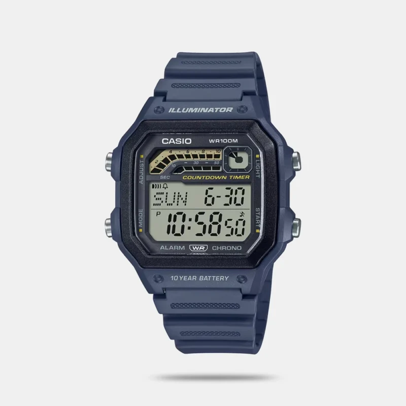 CASIO Youth Men Digital Watch with Resin Strap - D309 - WS-1600H-2AV