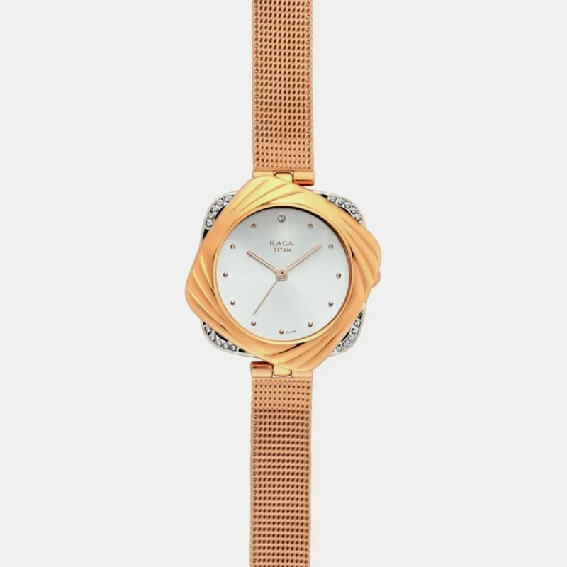 Titan Raga Moments Of Joy Silver Dial Women Watch With Metal Strap NS95139KM01