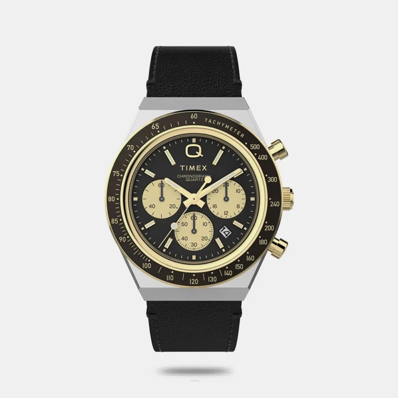 Timex Q TIMEX Men Black Round Dial Analog Watch - TW2W64300UJ