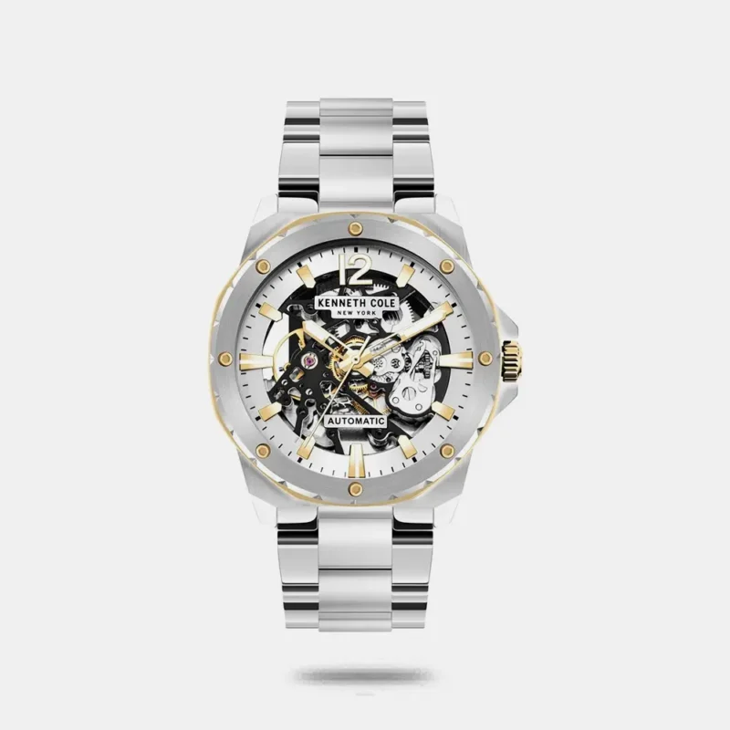 Kenneth Cole Automatic White Dial Stainless Steel Strap Watch for Men KCWGY2104202MN