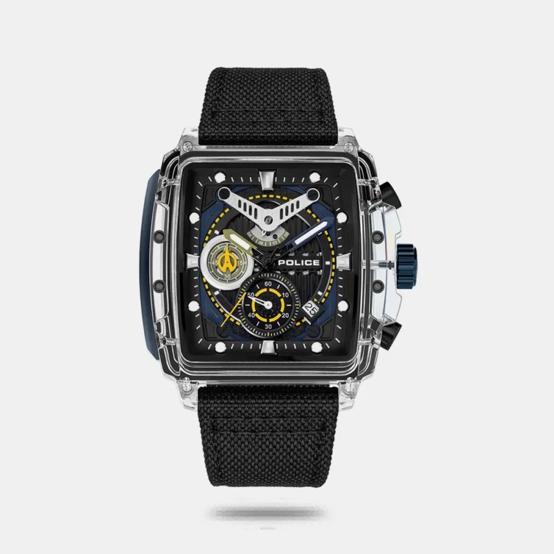 Police Quartz Chronograph Black Dial Strap Watch For Men PLPEWGC00770X1