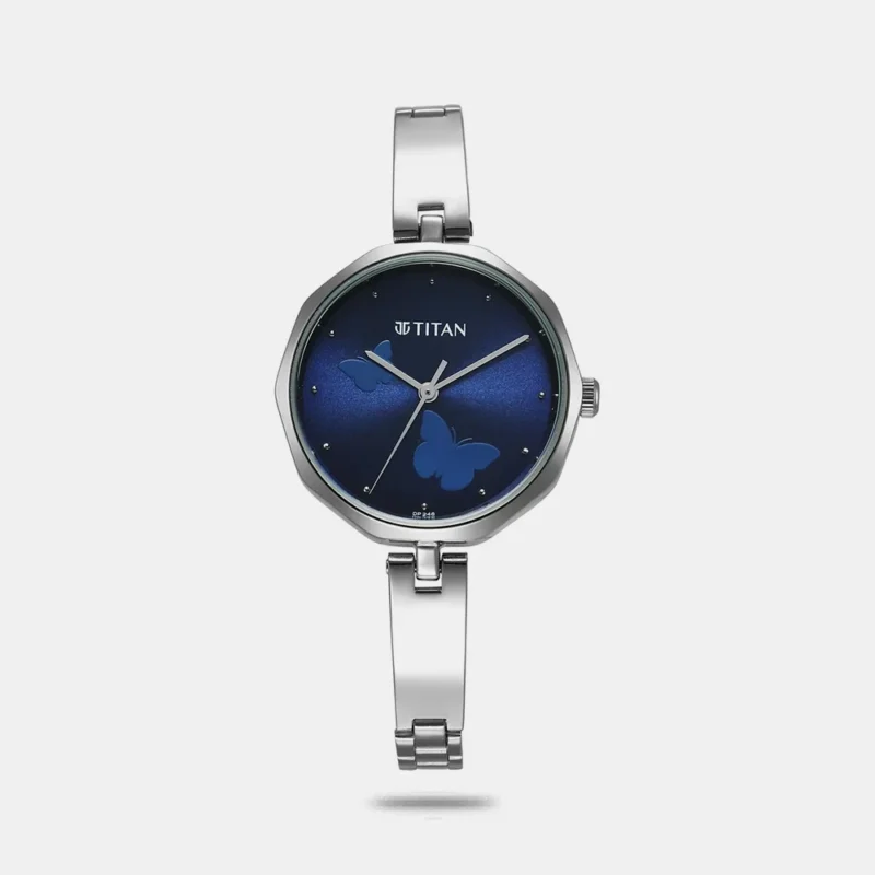 Titan Karishma Quartz Analog Blue Dial Stainless Steel Strap Watch for Women 2702SM02