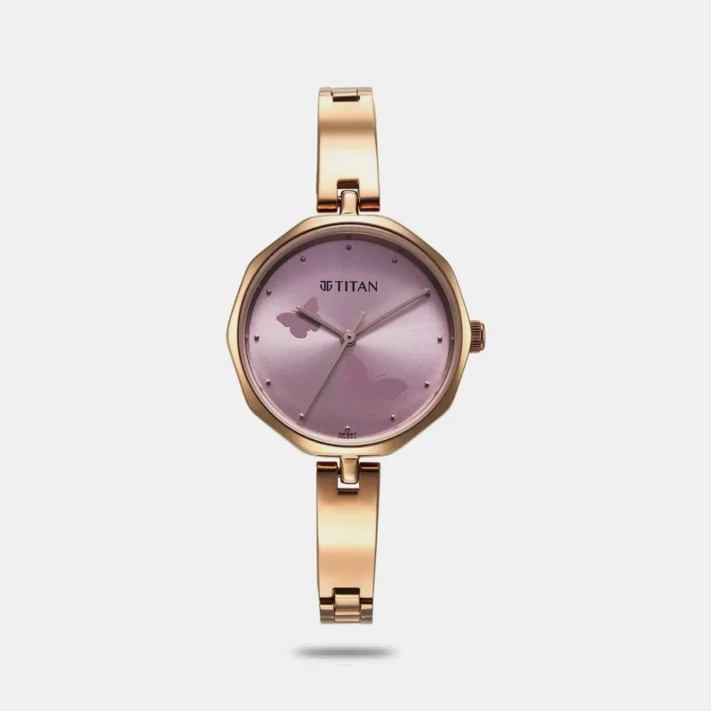 Titan Karishma Quartz Analog Pink Dial Stainless Steel Strap Watch for Women 2702WM02