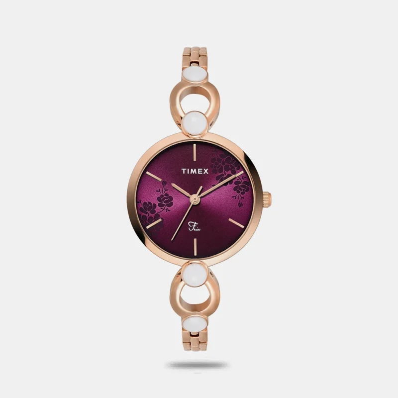 TIMEX Women Magenta Round Dial Analog Watch - TWEL18110