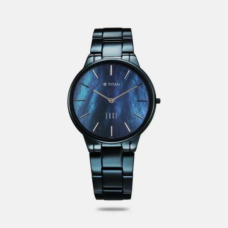 Titan Edge Allure Slim Stainless Steel Strap Mother of Pearl Dial Analog Watch for Women 2734QM02