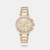 BOSS Ladies watch from the One family. Featuring a 38mm carnation gold IP case, carnation gold dial and bracelet. Water resistant to 3ATM.Dial Color:Pink,Strap Color:Rose Gold,Code:1502678