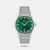 Elevate your style with our 41mm round analog watch for men. The green stainless steel dial and silver stainless steel strap (20mm width) with a push-button deployment clasp create a classic appeal. Water-resistant up to 5 ATM, this analog charm weighs 128 gm with a slim 9mm case thickness. Enjoy the luxury of a 2-year warranty. Crafted in Germany.