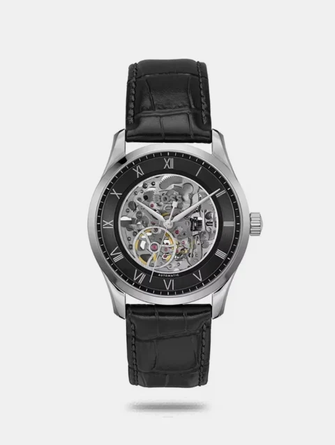 Boss Men Principle Skeleton Black Round Dial Analog Watch - 1514234