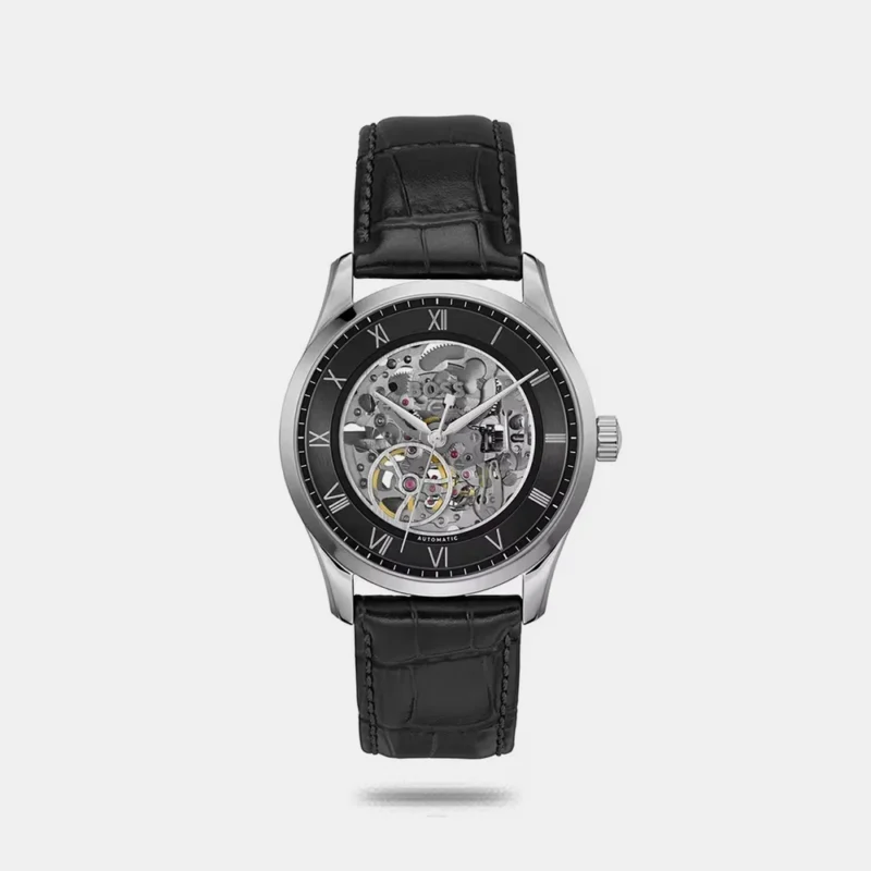 Boss Men Principle Skeleton Black Round Dial Analog Watch - 1514234