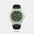 Elevate your style with Kenneth Cole New York's automatic watch Green dial. The striking line hour markers and contrast details create an ensemble that resonates with subtlety and distinction, making every passing moment an artistic expression of elegance. The genuine Black leather strap complement the dial.