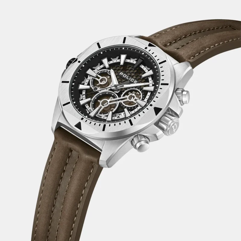 Police Men's Brown Multifunction Leather Watch PLPEWGF0054501 - Image 2