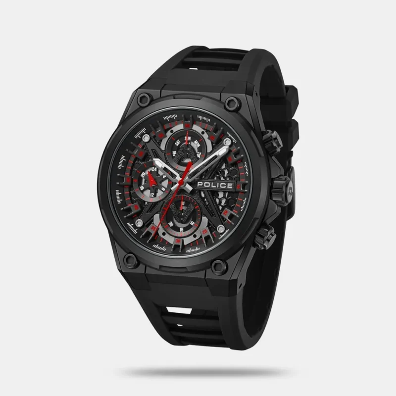 Police Multifunction Black Dial Silicone Strap Watch For Men PLPEWGQ0054303 - Image 2