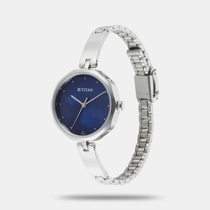 Titan Karishma Quartz Analog Blue Dial Stainless Steel Strap Watch for Women 2702SM02 - Image 2