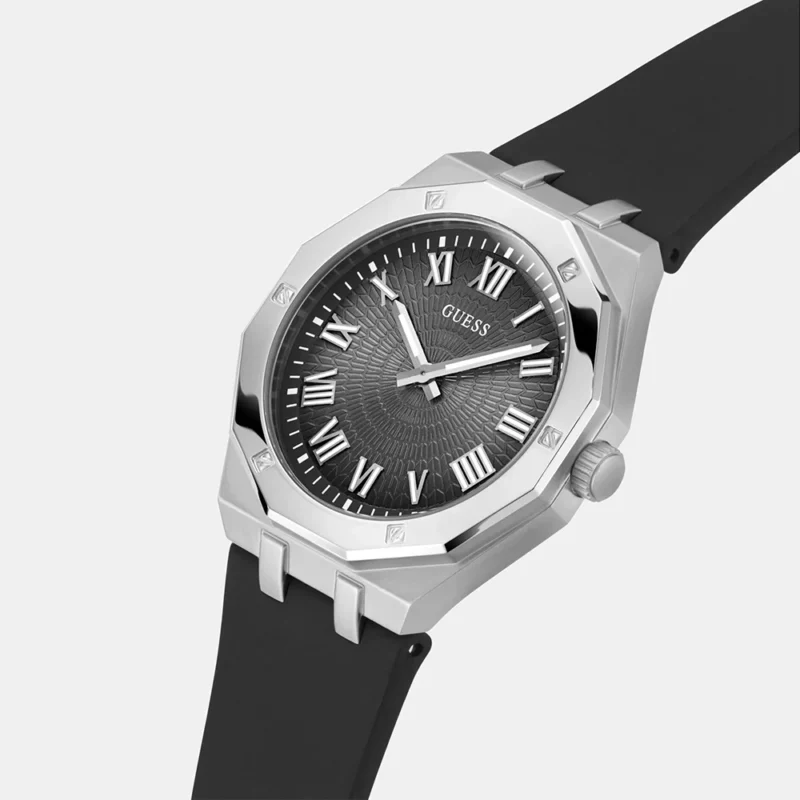 Guess Asset Men's Black Analog Silicone Watch GW0663G1 - Image 2