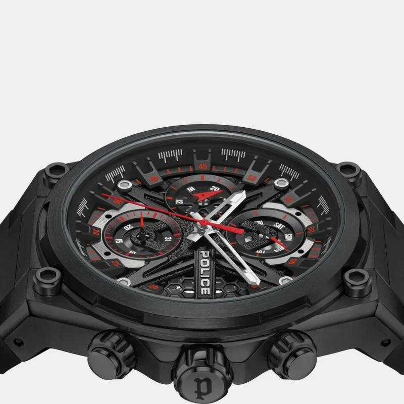 Police Multifunction Black Dial Silicone Strap Watch For Men PLPEWGQ0054303 - Image 3