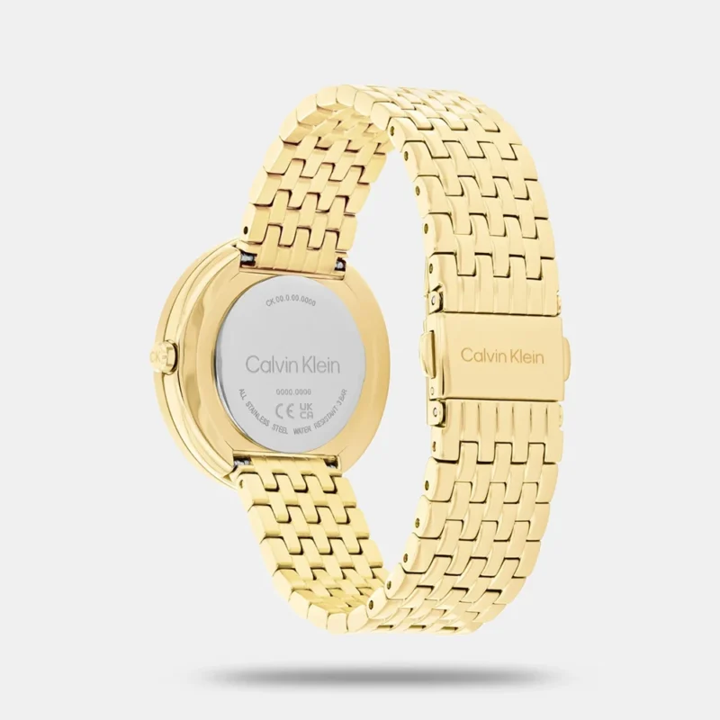 Calvin Klein Twisted Bezel Women Quartz Bronze Dial Analog Stainless Steel Watch 25100069 - Image 3