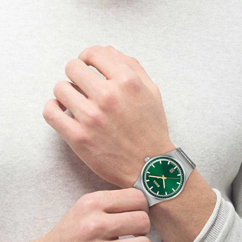 Boss Candor Men's Green Analog Stainless Steel Watch 1514079 - Image 4
