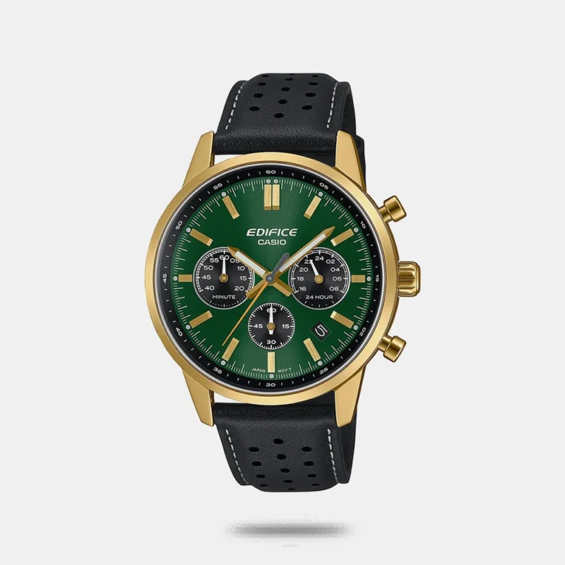 Edifice Men's  Chronograph Leather Watch - EFR-575CL-3ADF - ED658