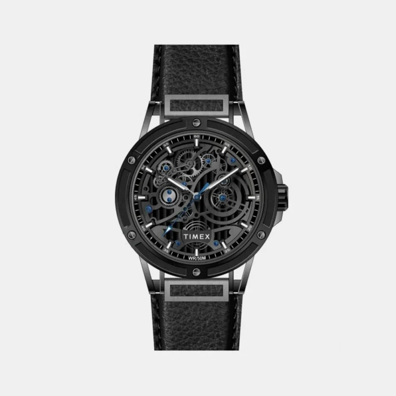 Timex Men's Premium Black Skeletal Dial Analog Watch -TWEG27802