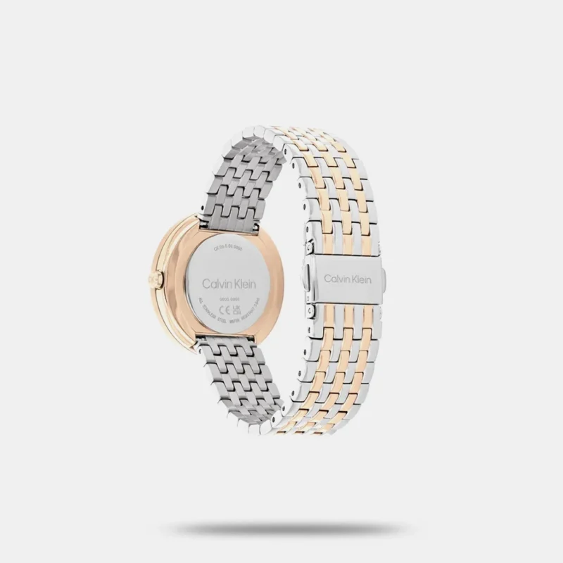 Twisted Bezel Women Quartz White Dial Analog Stainless Steel Watch - 25100070 - Image 3