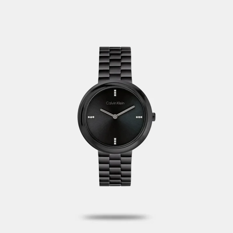 Calvin Klein Twisted Bezel Qtz Basic Slim Round Dial Women's Watch - 25100096