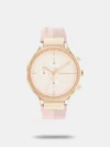 Sleek Style With A Smooth Sensual Flow: Elegantly Sculped Asymmetric Case That Continues Effortlessly Into A Dual-Finish Sizeable Bangle. Sunray And Vertically Brushed Dial Mimics The Beautiful Curvature Of This Timepiece.Dial Color:Silver,Strap Color:Silver,Code:25200234