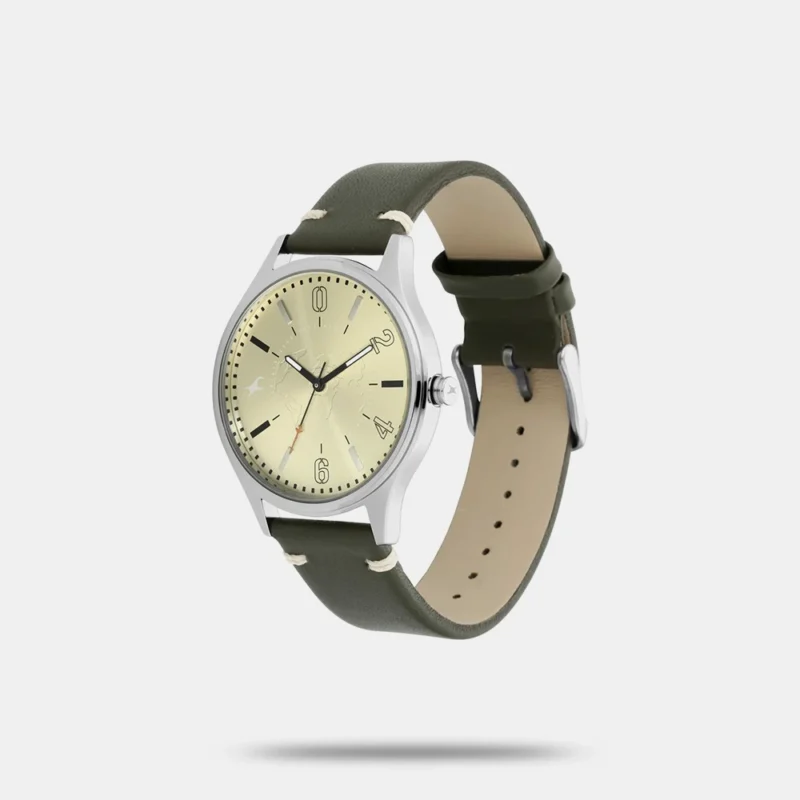 Fastrack Tripster Quartz Analog Green Dial Leather Strap Watch for Guys - 3237SL02 - Image 2