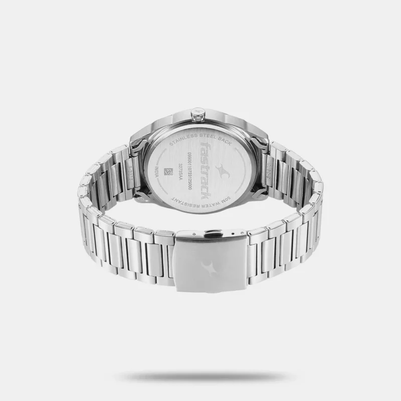 Fastrack Quartz Analog White Dial Silver Stainless Steel Strap Watch for Guys - 3273SM01 - Image 3