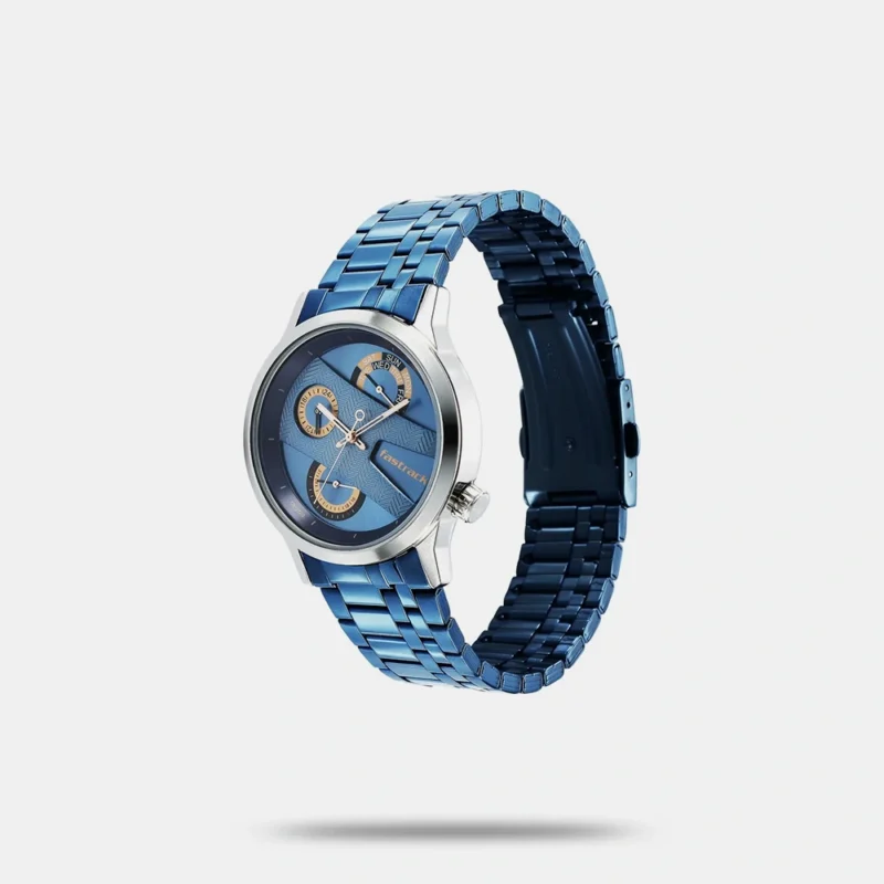 Fastrack Exuberant Quartz Analog Blue Dial Metal Strap Watch for Guys - 3281KM02 - Image 2