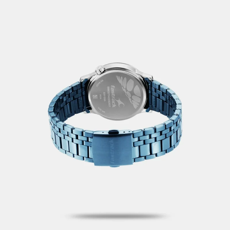 Fastrack Exuberant Quartz Analog Blue Dial Metal Strap Watch for Guys - 3281KM02 - Image 3
