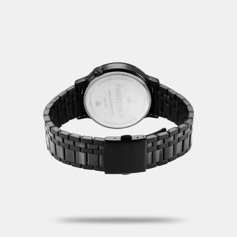 Fastrack Exuberant Quartz Multifunction Black Dial Stainless Steel Strap Watch for Guys - 3301NM01 - Image 3