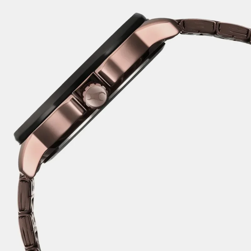 Fastrack Fleek Quartz Multifunction Black Dial Brown Stainless Steel Strap Watch for Guys - 3303KM02 - Image 4
