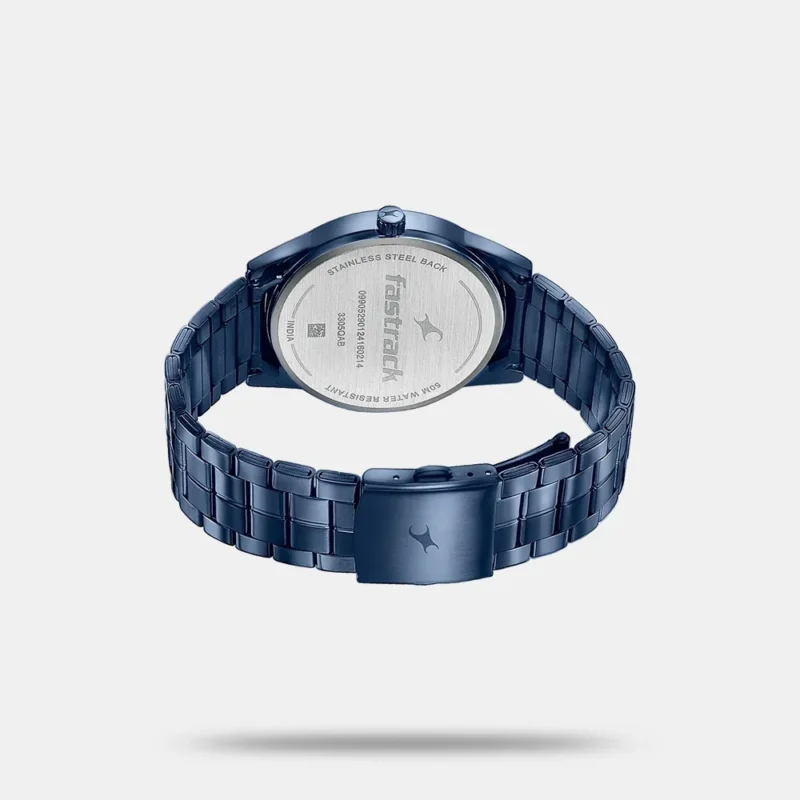 Fastrack Stunnerse Quartz Analog Blue Dial With Blue Metal Strap Watch for Guys - 3305QM02 - Image 3
