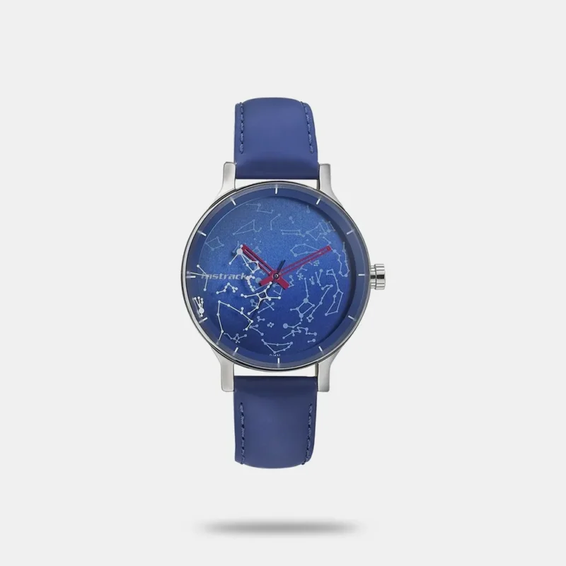 Fastrack Space Rover Quartz Analog Blue Dial Leather Strap Watch for Girls - 6192SL02