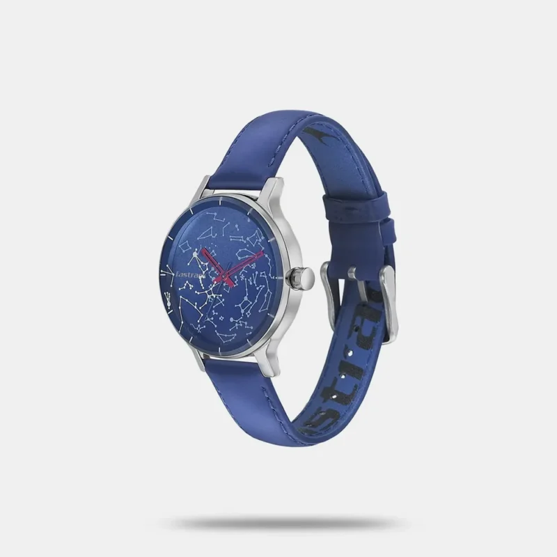 Fastrack Space Rover Quartz Analog Blue Dial Leather Strap Watch for Girls - 6192SL02 - Image 2