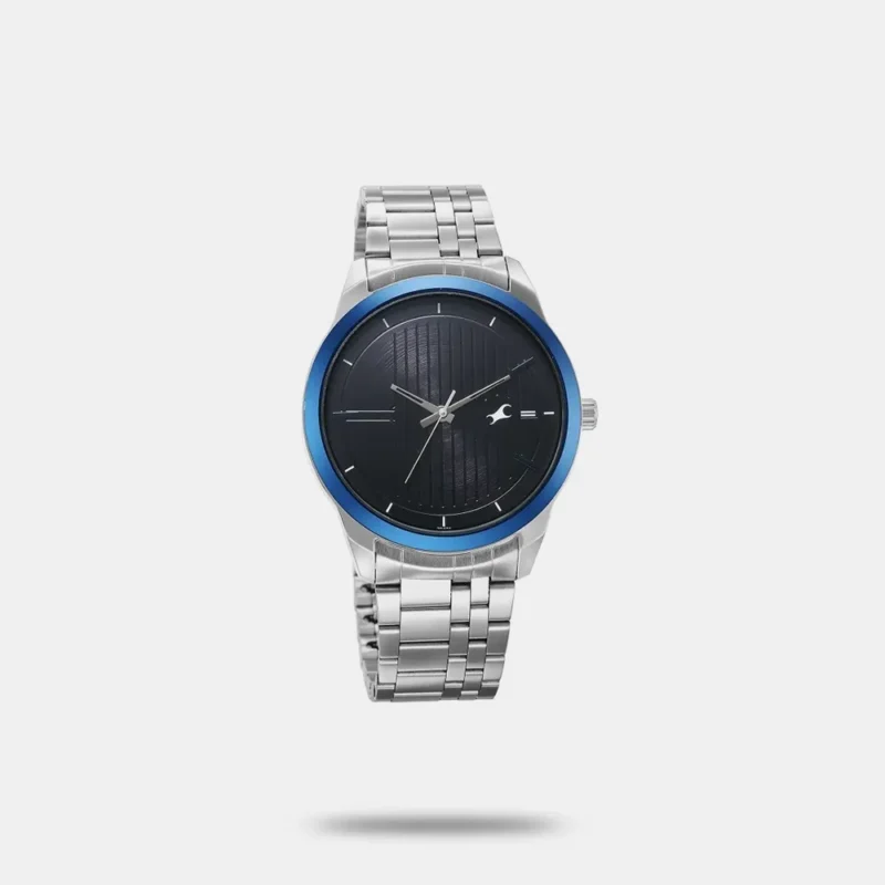 Fastrack Stunners Quartz Analog Black Dial Silver Stainless Steel Strap Watch For Guys - 3308KM02 - Image 2