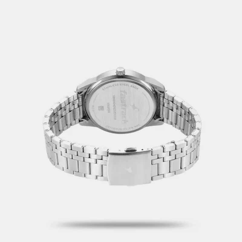 Fastrack Stunners Quartz Analog Black Dial Silver Stainless Steel Strap Watch For Guys - 3308KM02 - Image 3
