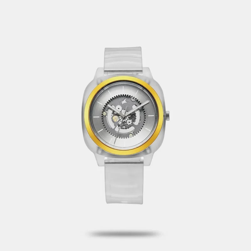Fastrack Bare Quartz Analog Skeleton Unisex Watch With Grey Dial And Translucent Plastic Strap - 3312PP01