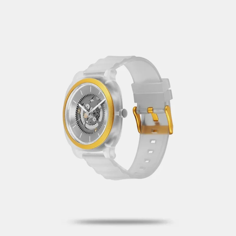 Fastrack Bare Quartz Analog Skeleton Unisex Watch With Grey Dial And Translucent Plastic Strap - 3312PP01 - Image 3