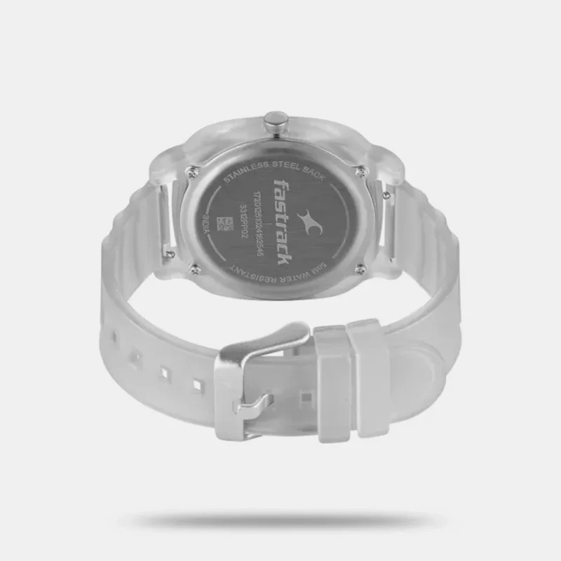 Fastrack Bare Quartz Analog Skeleton Unisex Watch With Grey Dial And Translucent Plastic Strap - 3312PP02 - Image 3