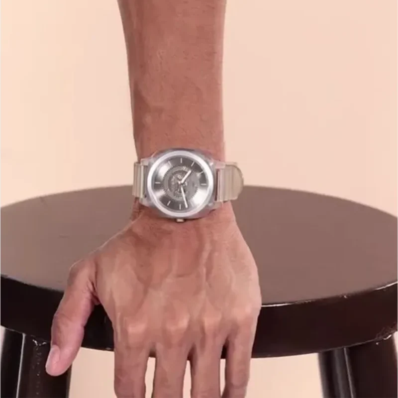 Fastrack Bare Quartz Analog Skeleton Unisex Watch With Grey Dial And Translucent Plastic Strap - 3312PP02 - Image 6