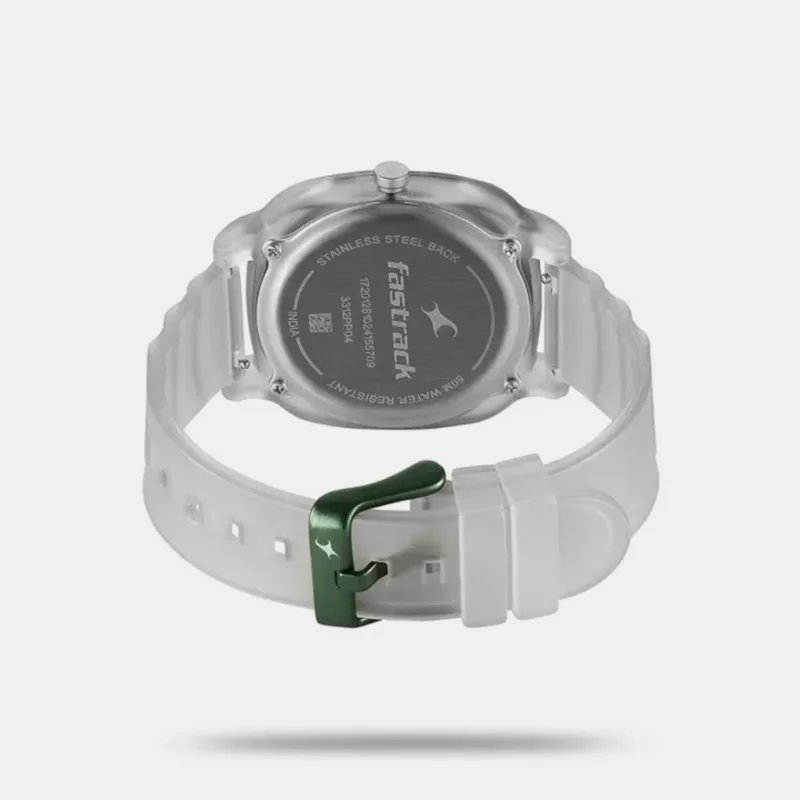 Fastrack Bare Quartz Analog Skeleton Unisex Watch With Anthracite Dial And Translucent Plastic Strap - 3312PP04 - Image 3