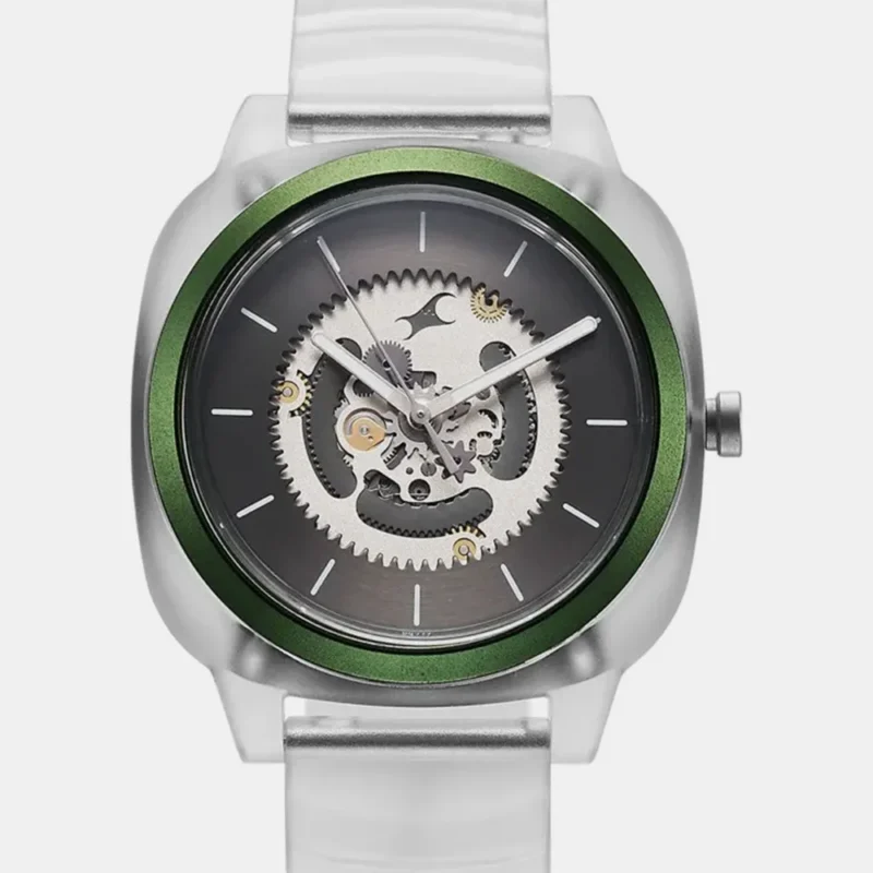 Fastrack Bare Quartz Analog Skeleton Unisex Watch With Anthracite Dial And Translucent Plastic Strap - 3312PP04 - Image 4
