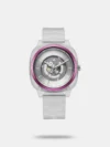 <div class="MuiBox-root jss912">Amaze everyone around you by wearing this unisex's watch from the collection by Fastrack. The grey round dial is protected by a sapphire glass. It features crown for time adjustment. The pu strap comes in a white hue that further elevates the look of the timekeeper. Besides, it is completed with a buckle clasp to ensure a secure fit on the wrist.</div>