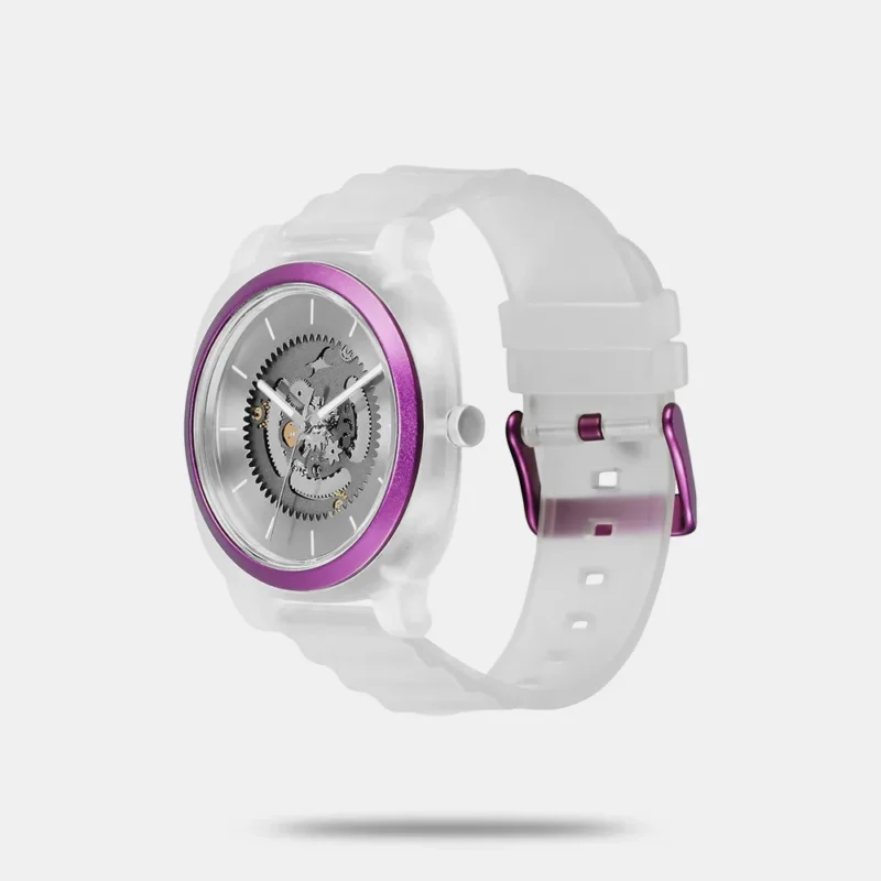 Fastrack Bare Quartz Analog Skeleton Unisex Watch With Grey Dial And Translucent Plastic Strap - 3312PP05 - Image 3