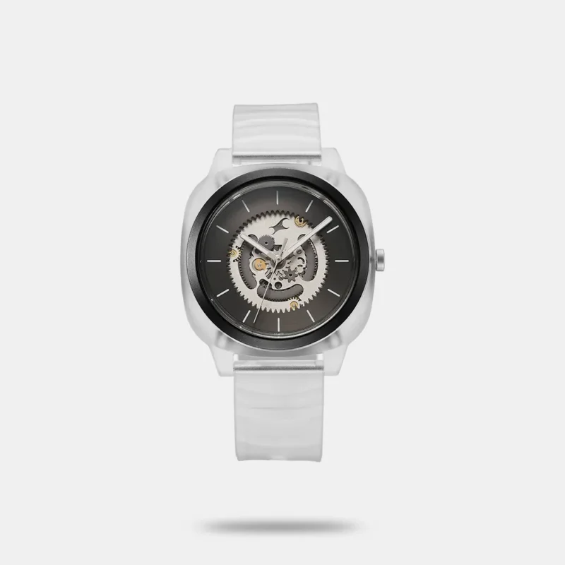 Fastrack Bare Quartz Analog Skeleton Unisex Watch With Anthracite Dial And Translucent Plastic Strap - 3312PP06