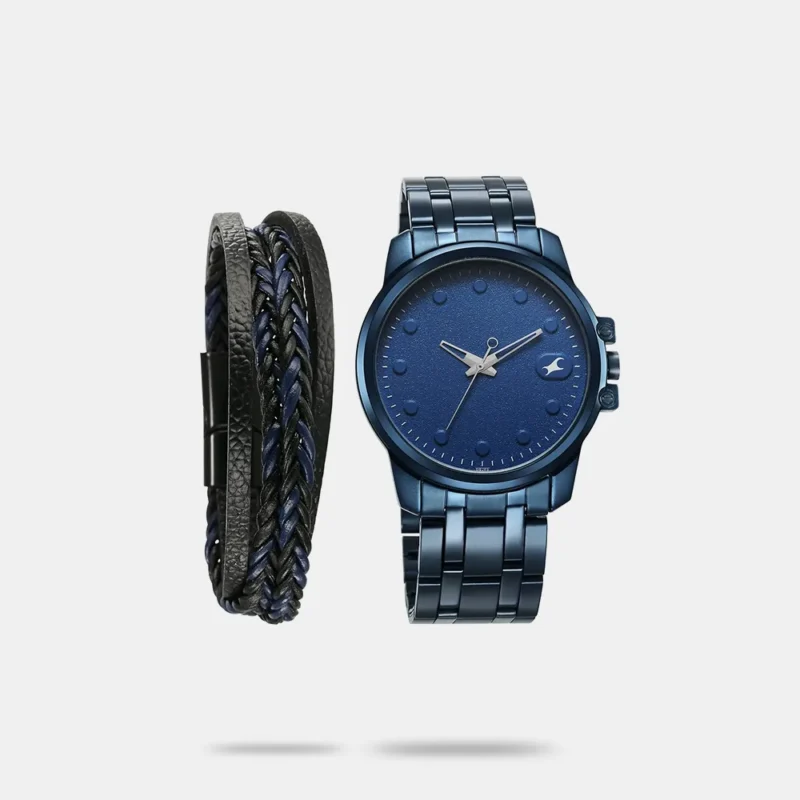 Fastrack Pulse Quartz Analog Blue Round Dial Blue Stainless Steel Strap Watch For Guys - 3314QM01F