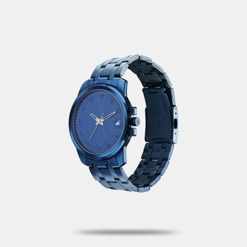 Fastrack Pulse Quartz Analog Blue Round Dial Blue Stainless Steel Strap Watch For Guys - 3314QM01F - Image 3