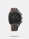 Make your presence felt with this classy 45mm timepiece. A round dial housing a plain 3 hands mechanism with dot indices finished makes this an enigmatic piece. The watch also features water resistance up to 50 meters and a sturdy metal strap with a fold -over deployment clasp closure that ensures a secure fit. It is complemented with a stacked leather bracelet.