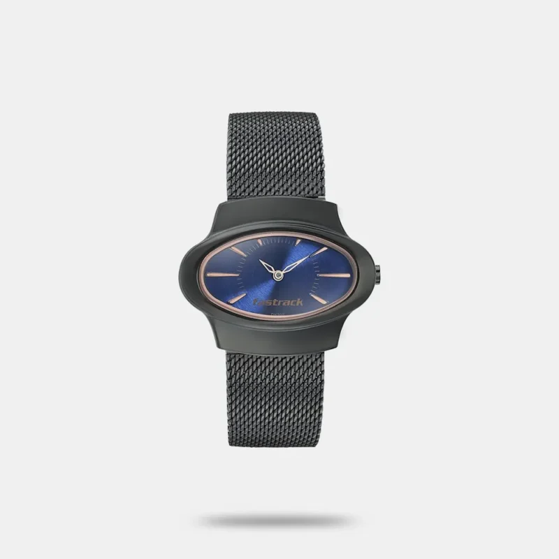 Fastrack Hitlist Quartz Analog Blue Dial Stainless Steel Strap Watch for Girls - 6004QM01